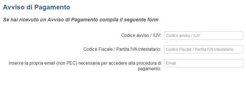 Avviso di pagamento